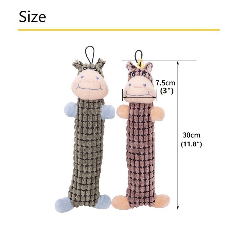 High Quality Durable Cute Cartoon Eco-Friendly Plush Dog Chew Toys French Bulldog Teething Relief Training Boredom Relief Sound