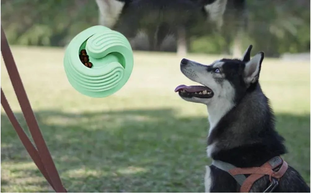 Rubber Durable Treat Rolling Dog Dispensing Ball Hiding Food Toy