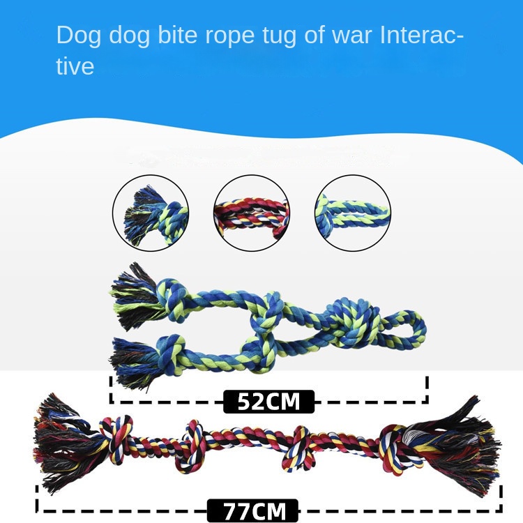 Hot Selling Interactive Medium Large Dog Knot Toys Cotton Relief Boredom Bite Rope Tug-of-War Molars for Pets Cross-Border