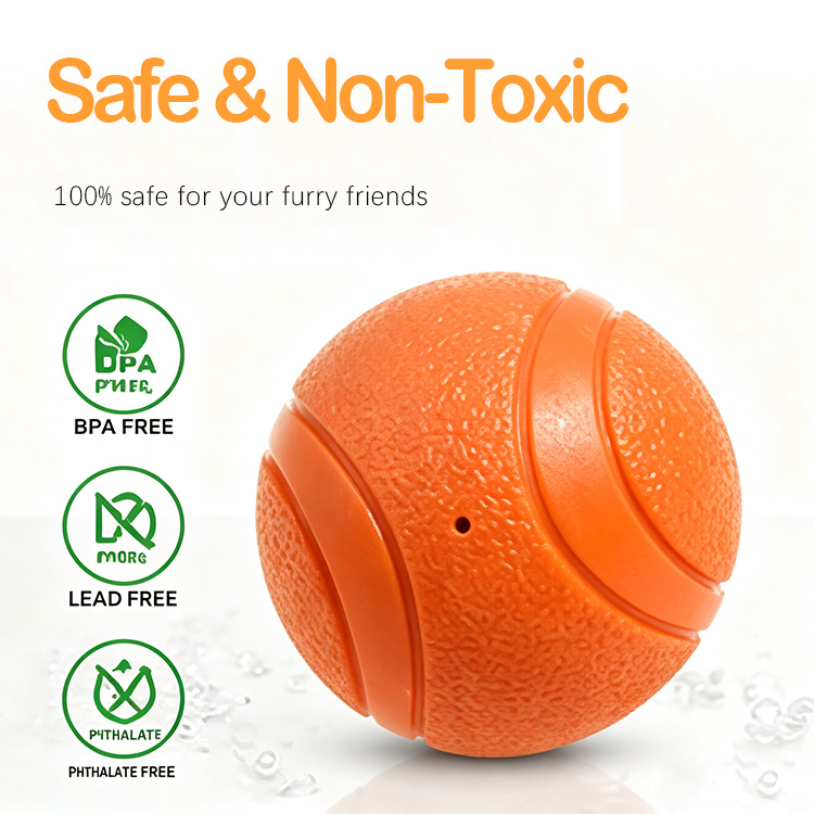 Accept Custom Eco-friendly Bouncy Silicon Chew Ball Durable Indoor Pet Teenis Toy for Dog Clean Teeth Training