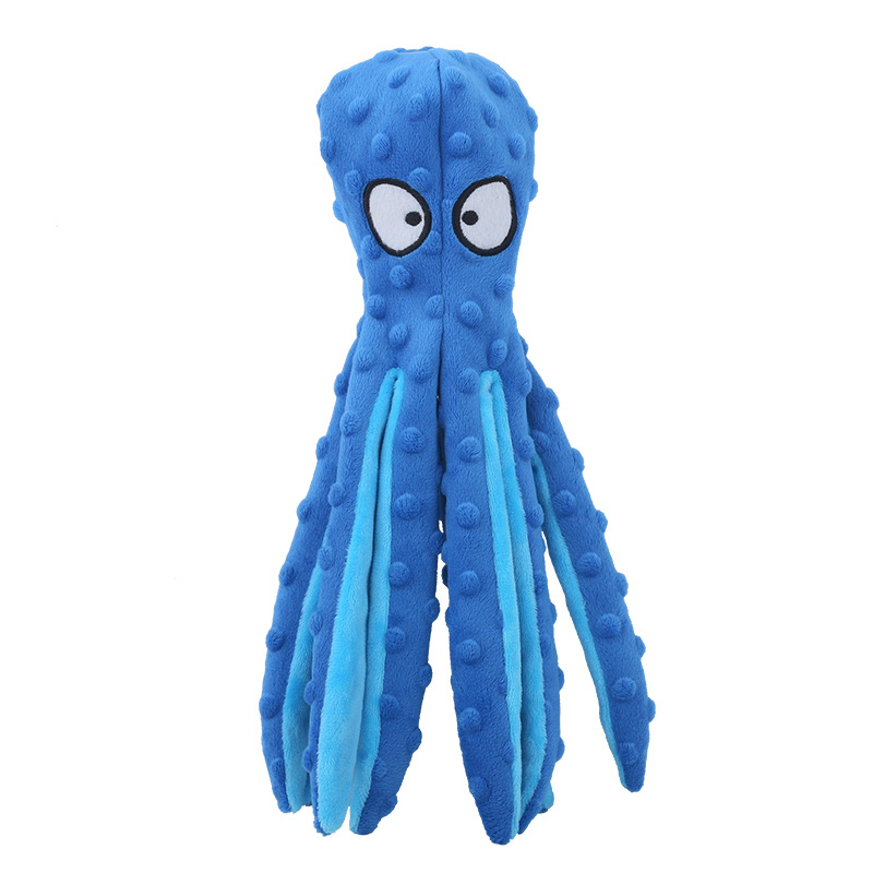 New Dog Squeaky Toys Octopus No Stuffing Crinkle Plush Dog Toys Durable Interactive Cute Dog Chew Toys for