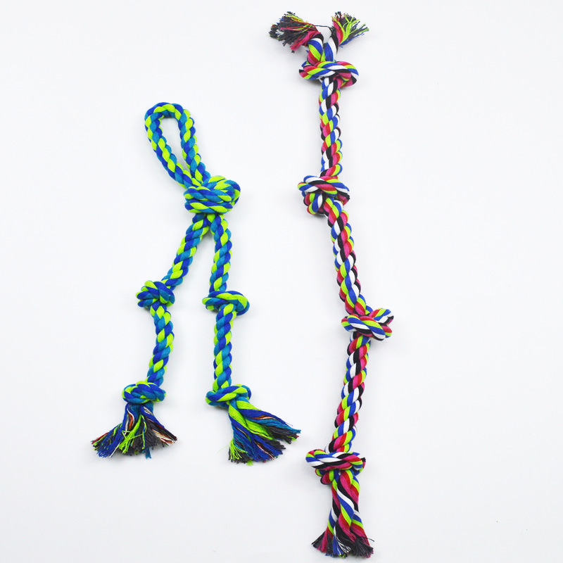 Hot Selling Interactive Medium Large Dog Knot Toys Cotton Relief Boredom Bite Rope Tug-of-War Molars for Pets Cross-Border