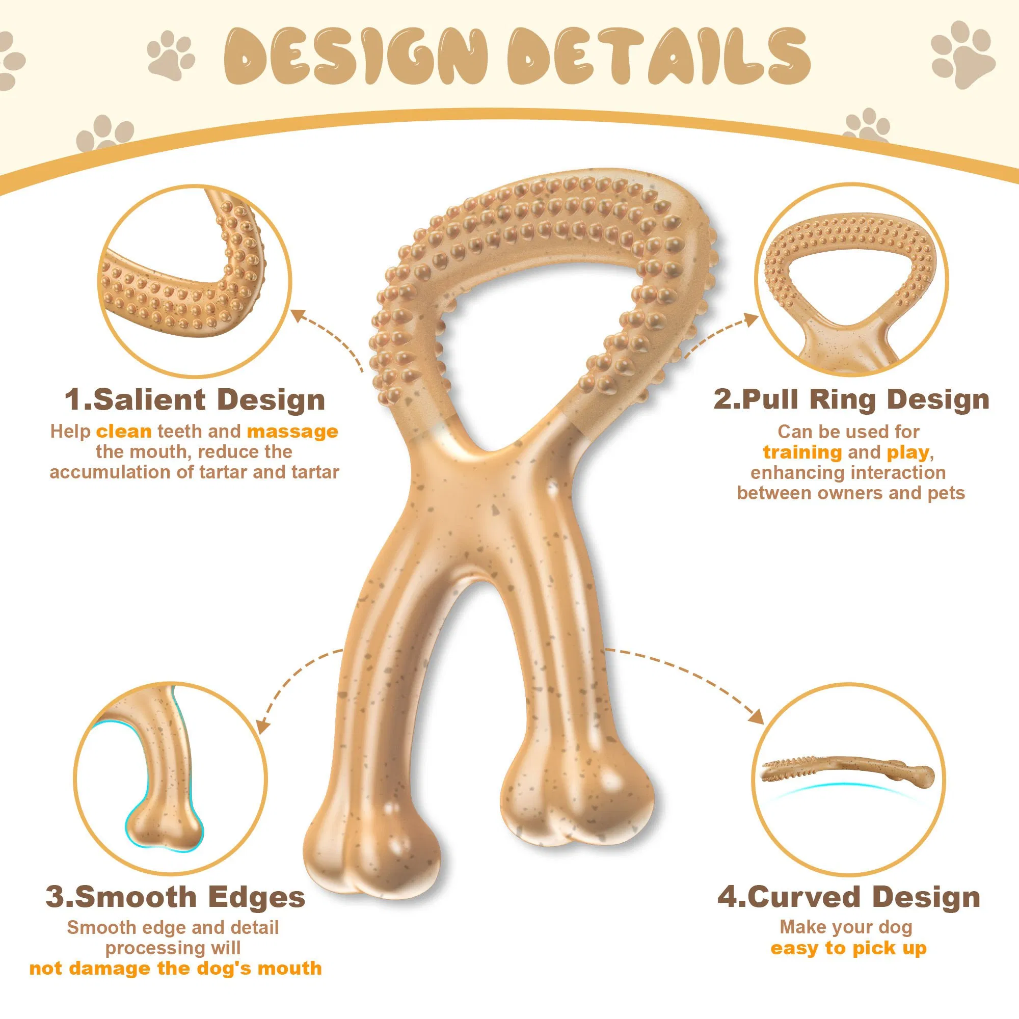 Beef Flavour Dog Chew Toys Nylon Non-Toxic Promotes Dental Health Durable Indestructible Dog Toy for Aggressive Chewers