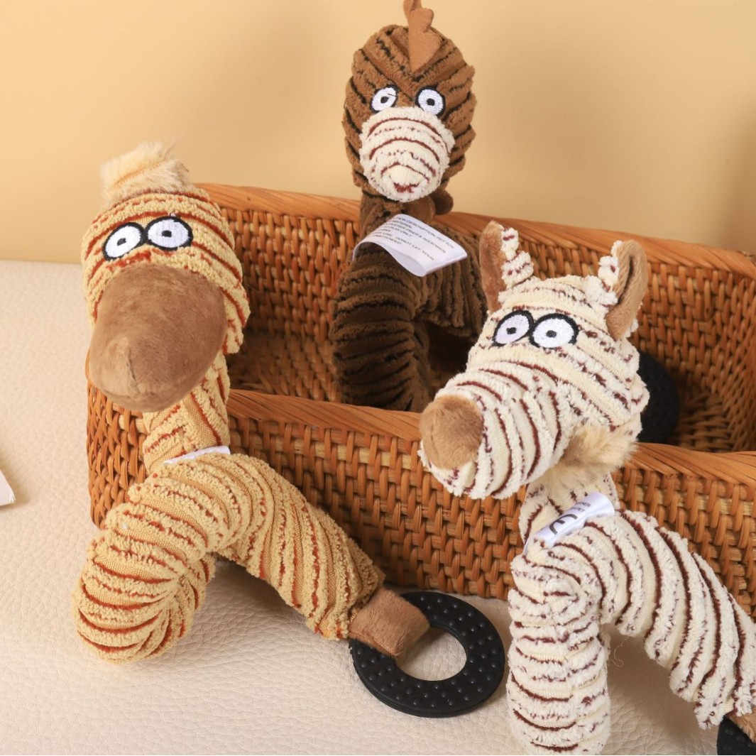 Luxury Soft Pet Plush Toy Durable Dog Teeth Grinding Chew Toy Funny Sound Customized Pet Squeaky Toy