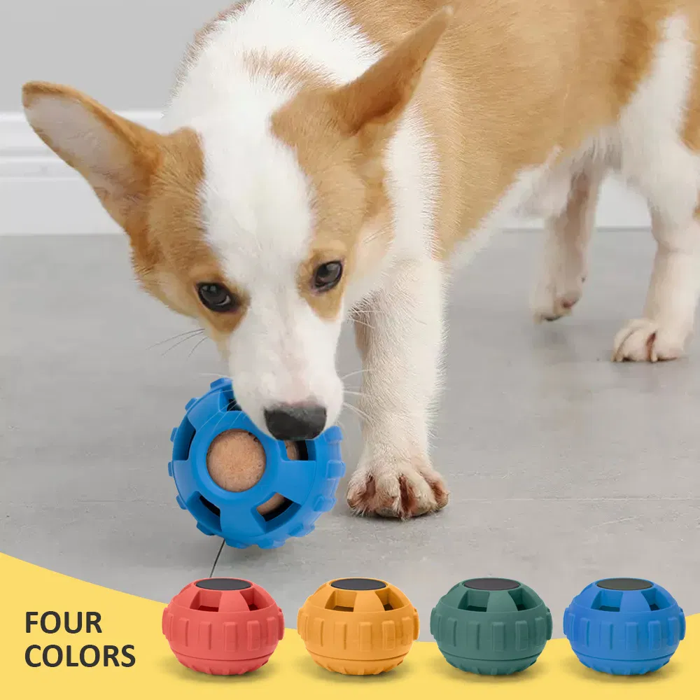 Natural Rubber Dog Chew Toy Ball Durable Cartoon Dog Treat Holes Puzzle Food Dispenser Natural Rubber Dog Toy Ring