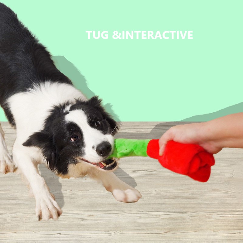 Hot Sale Rose Durable Eco Friendly Hide and Seek Indestructable Interactive Squeaky Plush Pet Dog Chew Toys