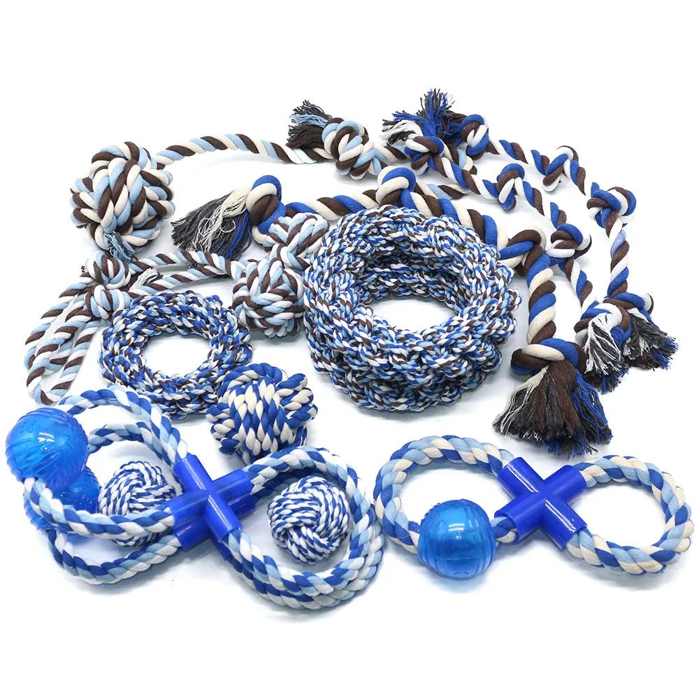 Durable Cotton Rope Dog Toys 10 Pack Gift Set Free Assortment Pet Chew Toy