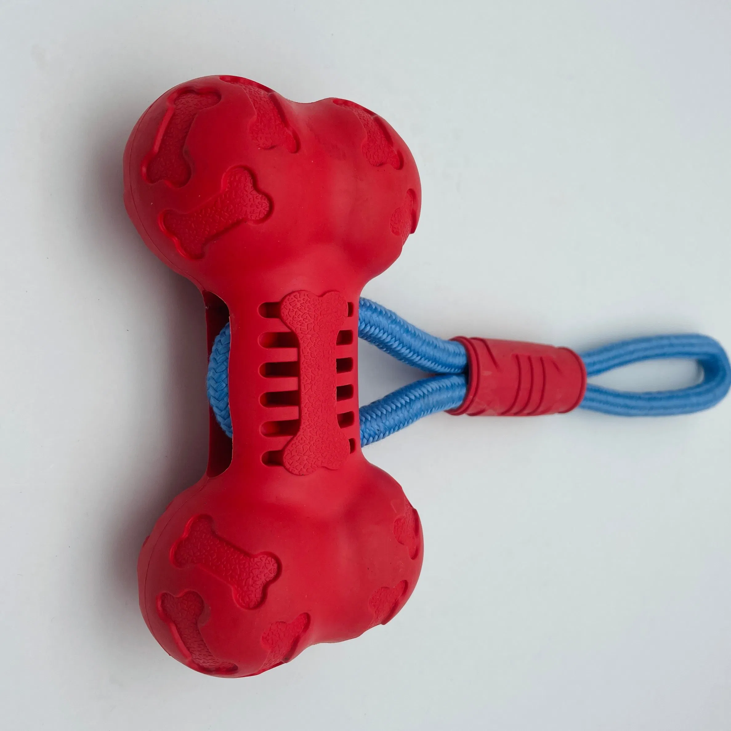 Newest Design Natural Rubber Bone Type Vocal Cord Dog Chews for Pet Playing