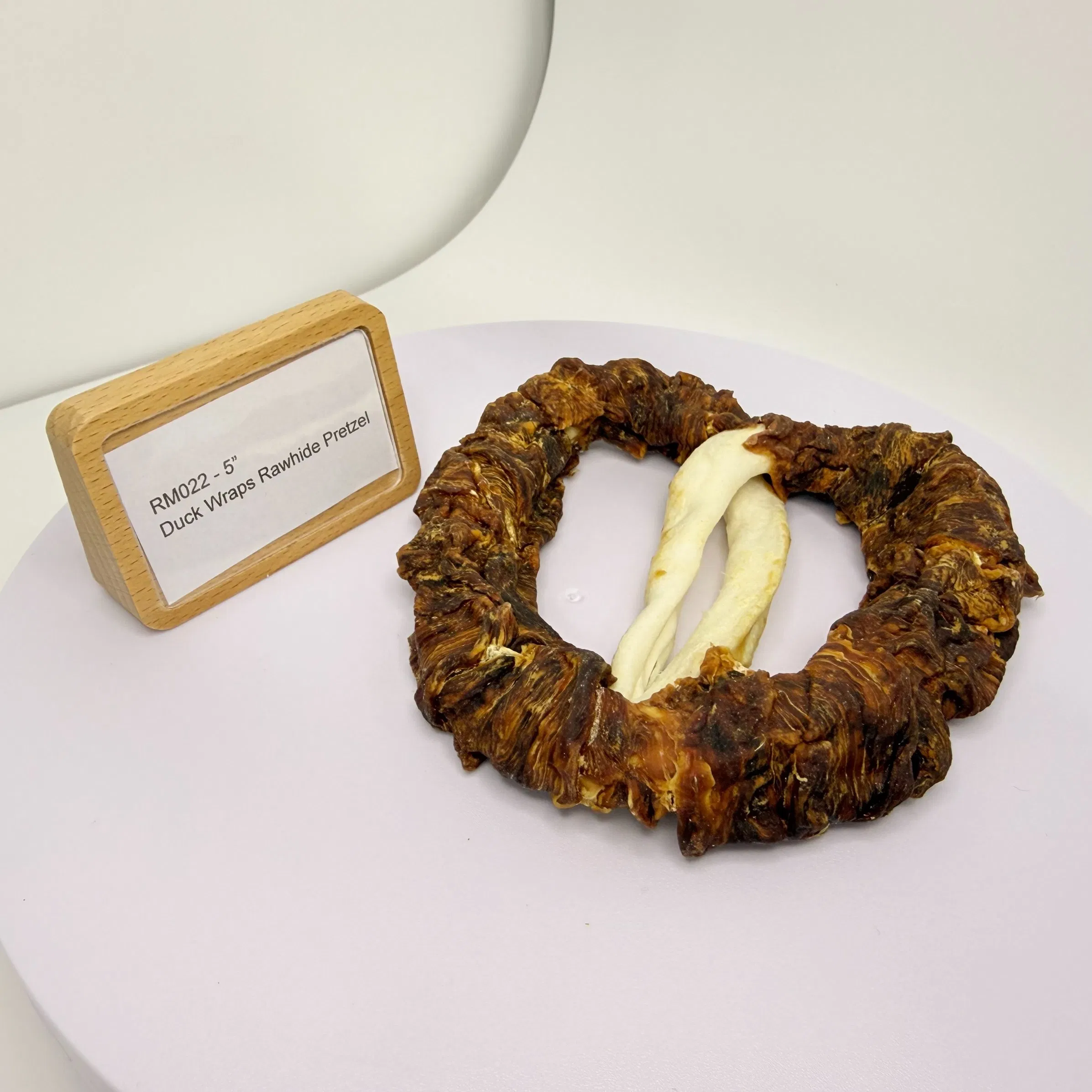 5 Inch Duck Wraps Rawhide Pretzel Natural Dog Chews