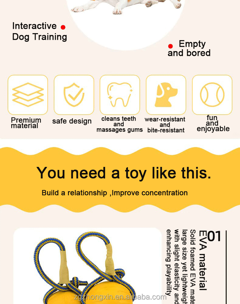 EVA Foam Dog Toy Interactive Chew Ball Indestructible Pet Supplies Training Exercise Toy for Medium Large Dogs