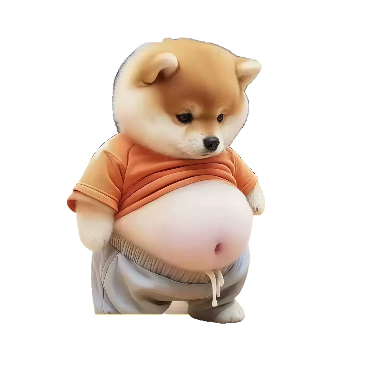 Puppy Big Belly Pinching Fun Cute Creative Stress Relief Toy Little Fat Shiba Inu Car Anti-collision Sticker TPR Material