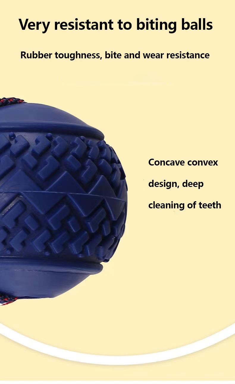 Indestructible Interactive Dog Ball Toy PVC and Nylon Material Popular for Aggressive Chewers Rubber Pet Chew Toy