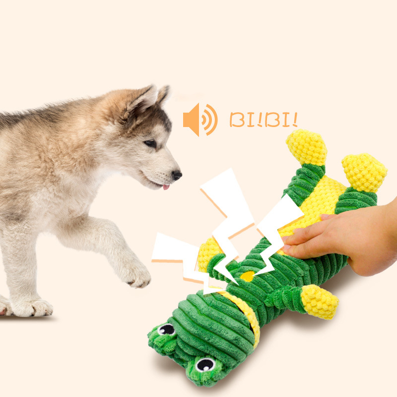 Wholesale Luxury Cotton Cartoon Pattern Soft &amp; Cleaning Animal Plush Dog Squeaky Chew Toys Bite Resistant Puppy