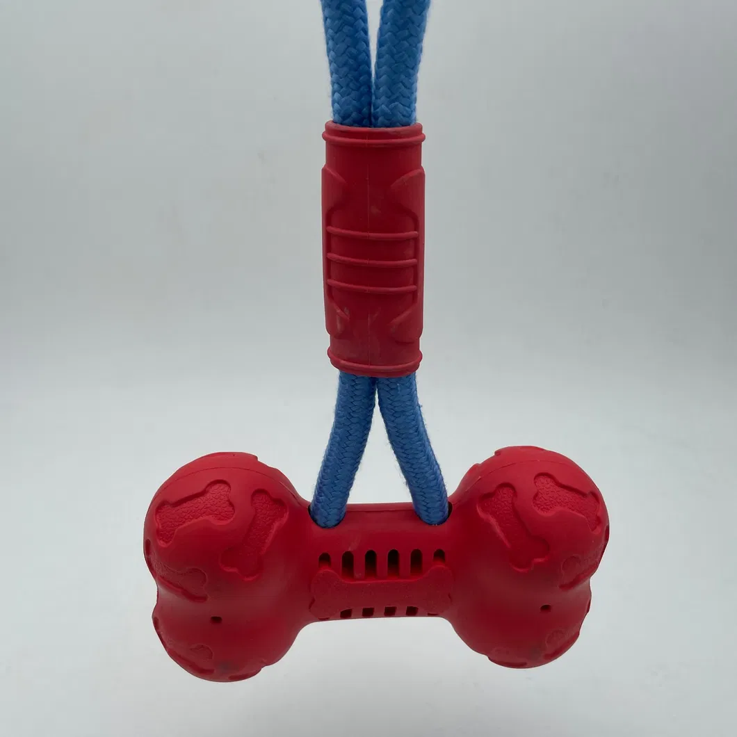 Newest Design Natural Rubber Bone Type Vocal Cord Dog Chews for Pet Playing