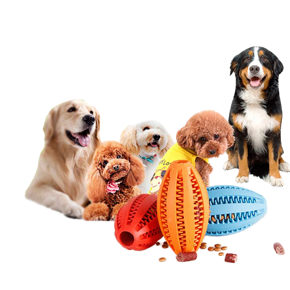 Interactive Eco-Friendly Novelty Rugby Shape Chew Toy for Dogs Durable Rubber Pet Tooth Cleaning Treat Toy Sustainable