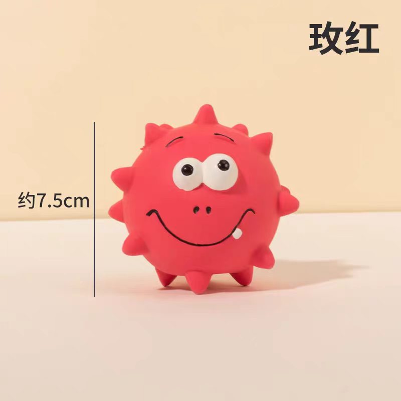 Safe Squeaky Cute Gum Stimulator Pet Toy Non-Toxic Latex Spiky Ball for Aggressive Chewers