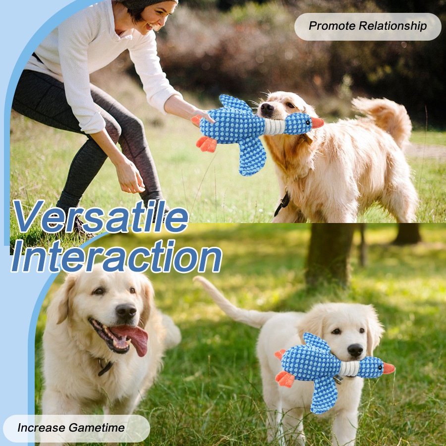 Sustainable Animal Shaped Squeaky Dog Toys Durable Chewing Plush for Big Dogs Pet Squeak Play Feature