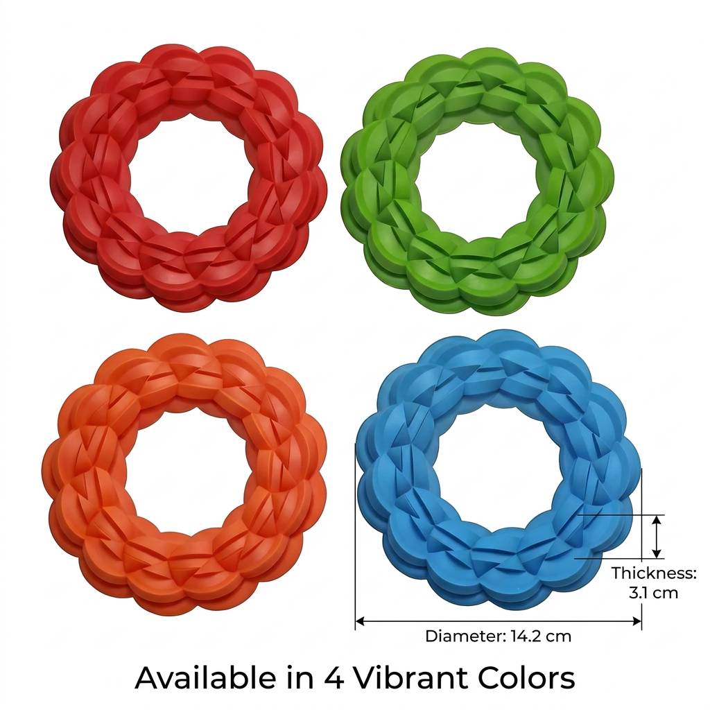 Custom Durable Interactive Rubber Tug Toy for Aggressive Chewers Teeth Cleaning Ring Dog Chew Toy