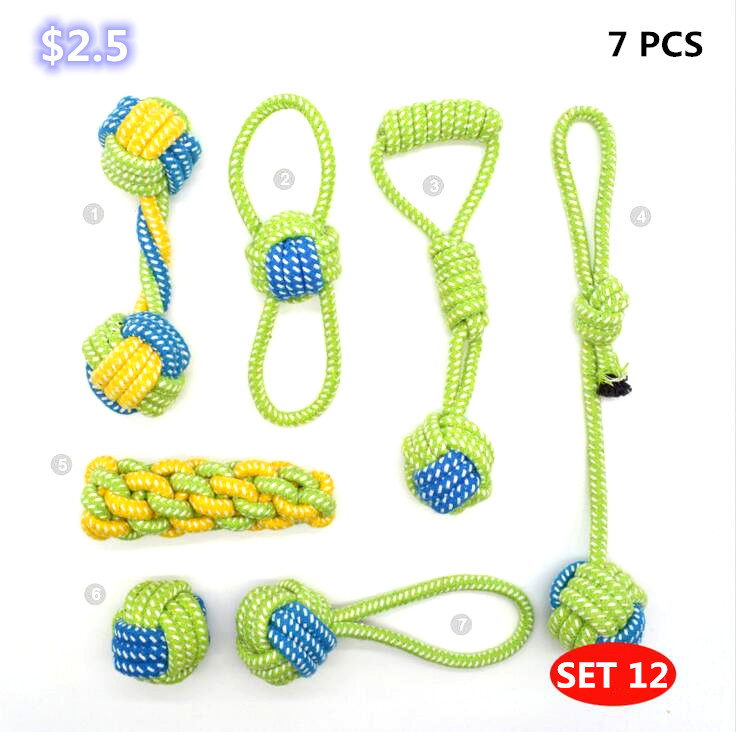 Pack Puppy Cotton Durable Dog Rope Chew Toy Set Pet Toys Set