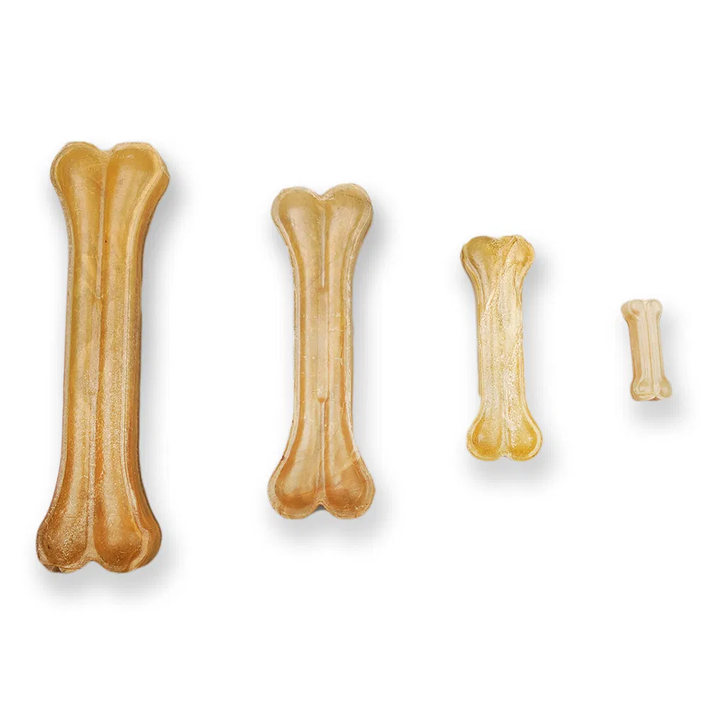 100% Natural Rawhide Pressed Dog Bones Pet Dental Snacks Dog Chews
