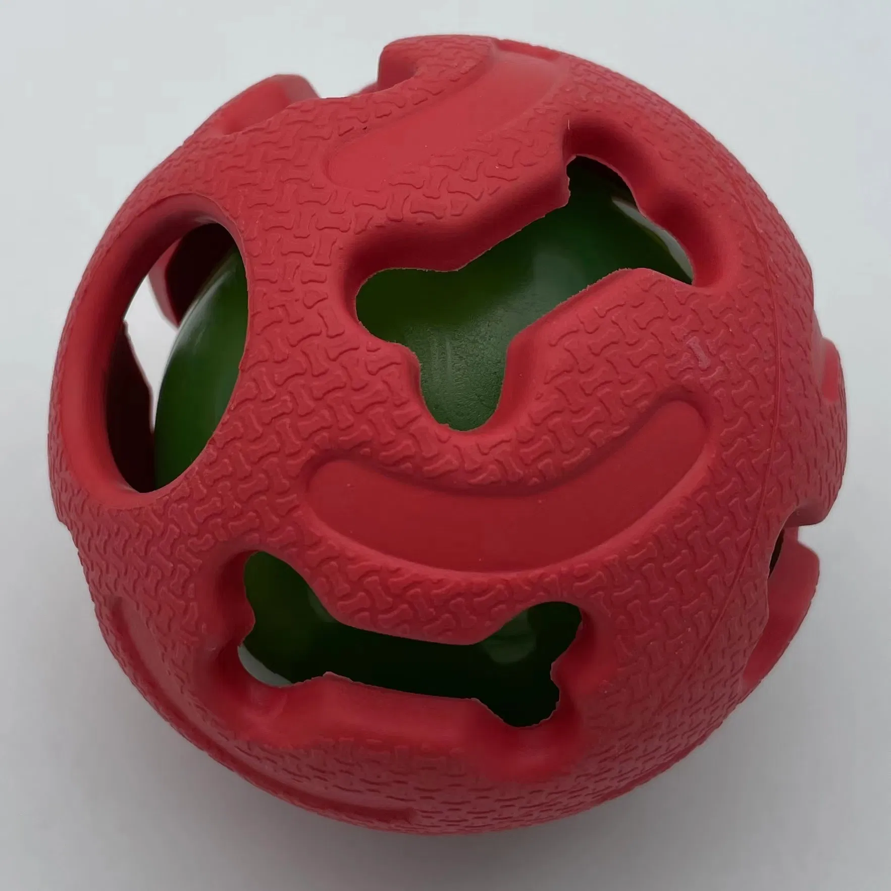Hot Sales Natural Rubber Hollow Bone Pattern with LED Ball Dog Chews for Dog PET Playing