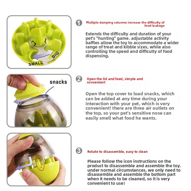 Wholesale Interactive Dog Toy Ball ABS Treat Dispenser Tumbler Slow Feeder Puzzle Pet Toy for Cats Boredom Relief