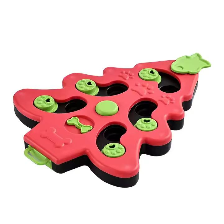 Pet Dog Christmas Tree Interactive Squeaky Pet Cat Dog Puzzle Toy