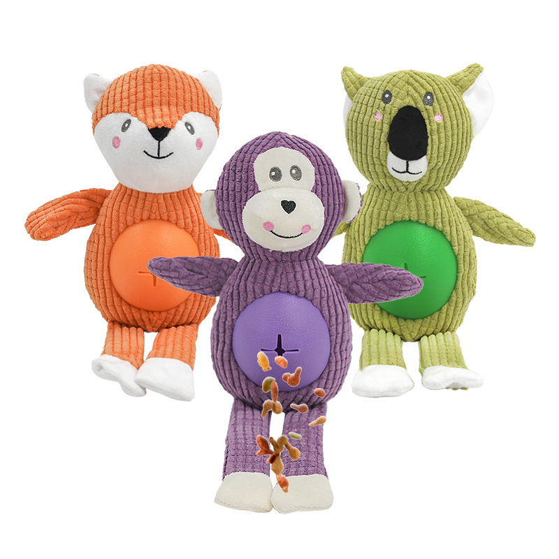 Indestructible Dog Toy Super Soft Plush Monkey Big Belly Chew-Resistant Pet Supplies Popular Animal-Shaped Design PP Cotton