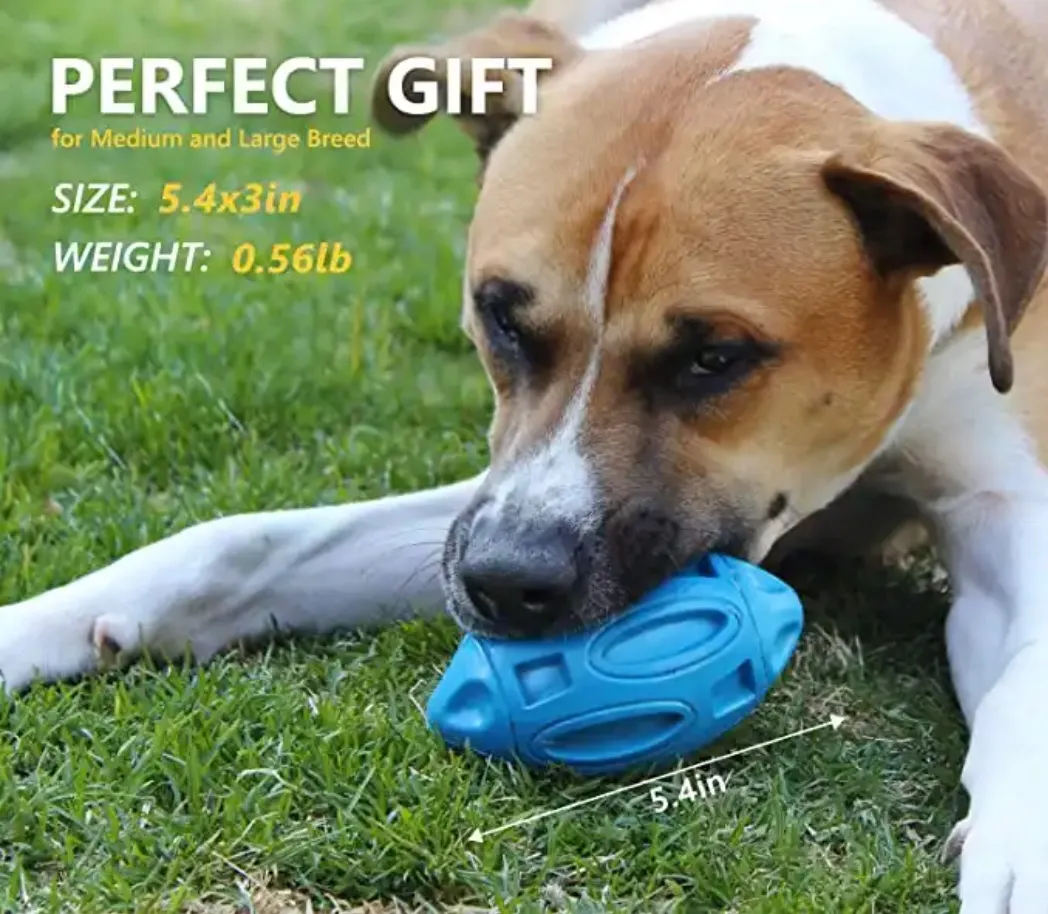 Squeaky Dog Toys for Aggressive Chewers Rubber Puppy Chew Ball