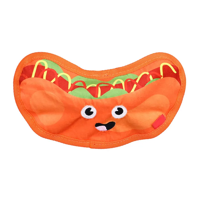 Hamburger Fries Pizza Oxford Squeaky Dog Toy Very Durable Dog Toy