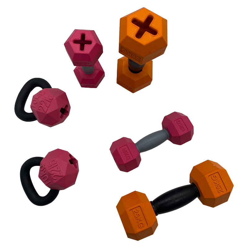2025 New Eco-Friendly Indestructible Dog Toy Dumbbell Interactive Chew Rubber Fitness Toy for Dogs Daily Use