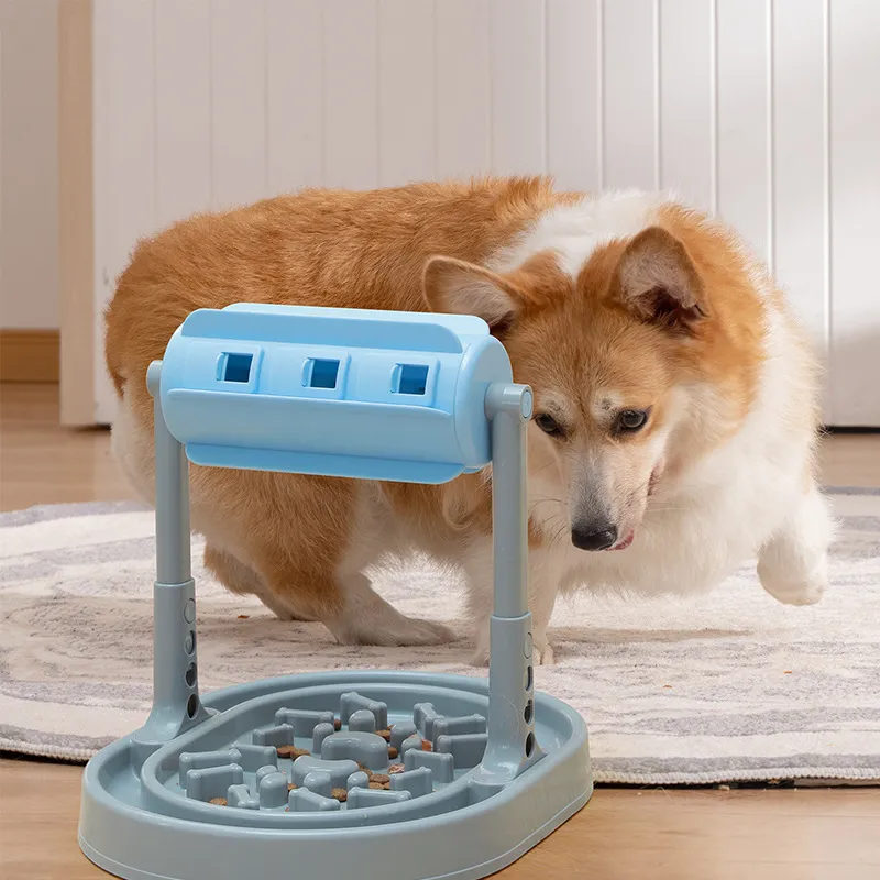 Pet Dog Cat Adjustable Interactive Roller Slow Feeder Dispensing Treat Toy