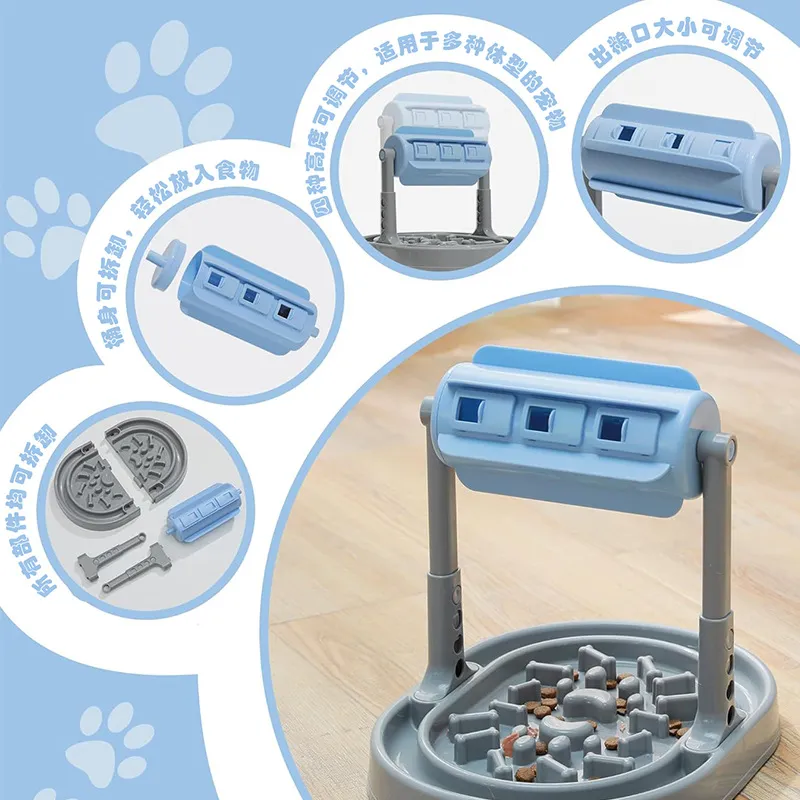 Pet Dog Cat Adjustable Interactive Roller Slow Feeder Dispensing Treat Toy