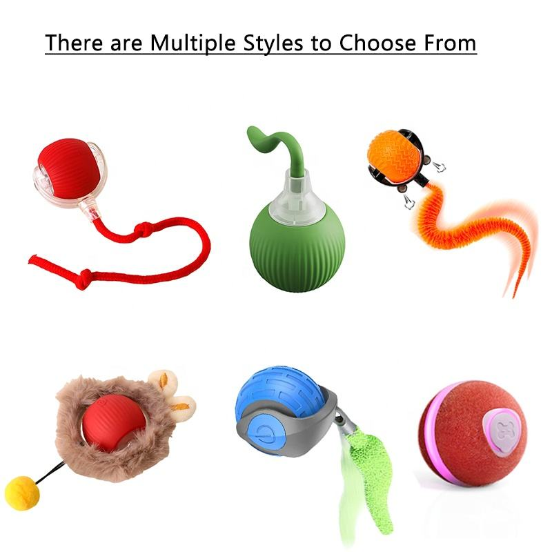 Smart Pet Toy 360&deg; Automatic Interactive Dog Smart Ball Toy With Rope Interactive Cat Toys USB Charger Rolling Ball for Cats