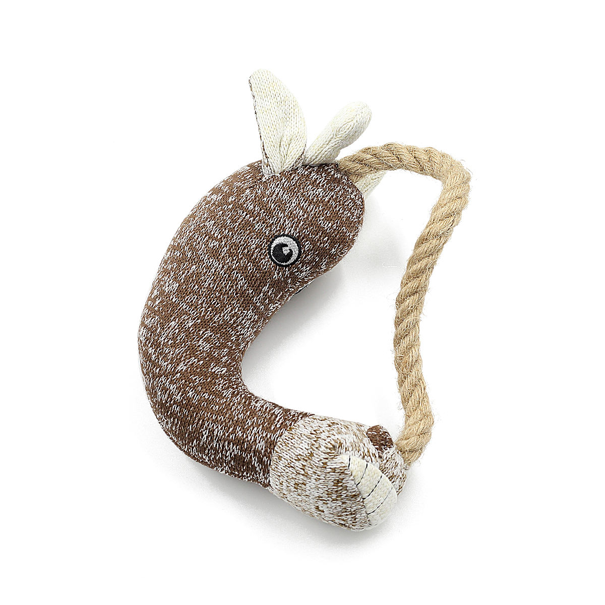 New Manufacture Dog Chew Toy Knit Rhino Ring Interactive Squeak Clean Tooth Dog Training Toy