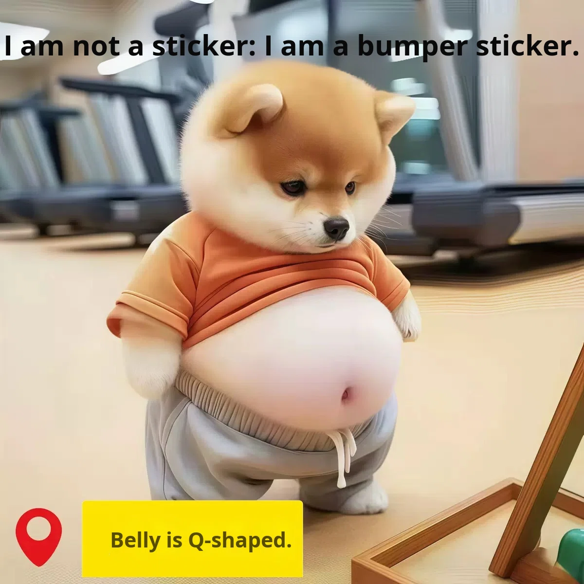 Puppy Big Belly Pinching Fun Cute Creative Stress Relief Toy Little Fat Shiba Inu Car Anti-collision Sticker TPR Material