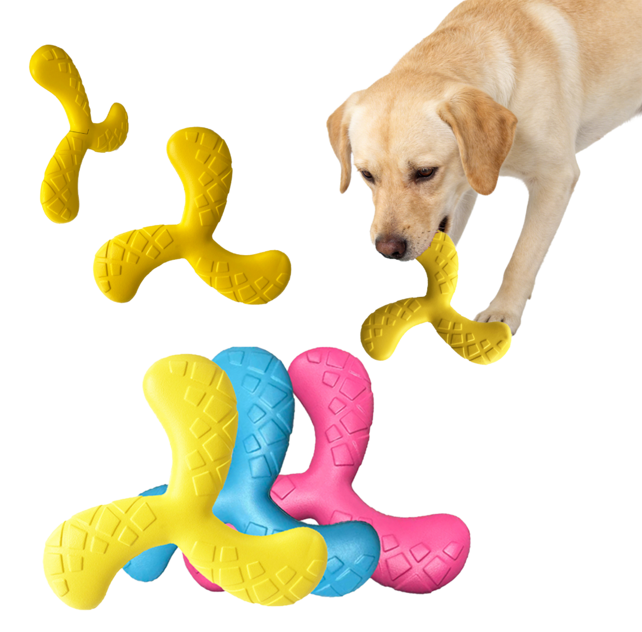 Durable Dog Ball Triangle Dart EVA Floating Bite Resistant Chew Toy for Puppies &amp; Pets Outdoor Use