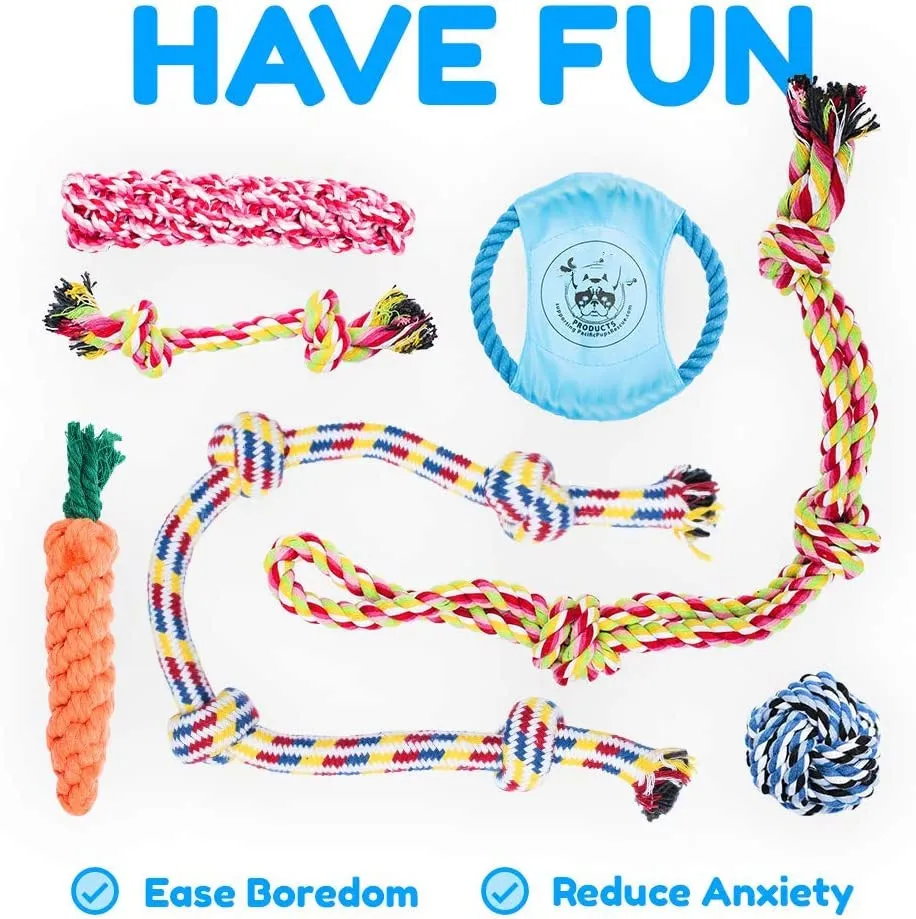 Dog Rope Toys for Aggressive Chewers - Set of 11 Heavy Duty Dental Dog Chew Toys