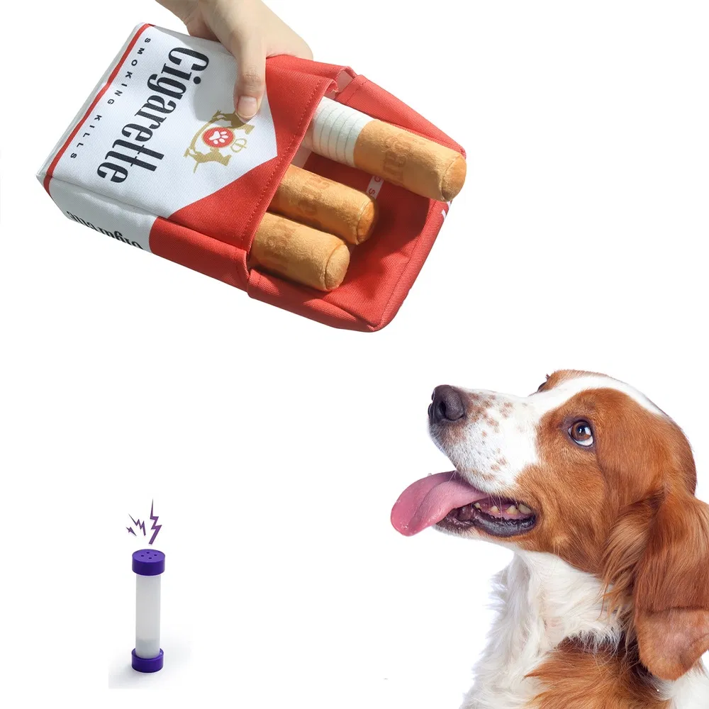 Cigratte and Box Plush Brand New Soft Custom Squeaky Dog Chewy Toys
