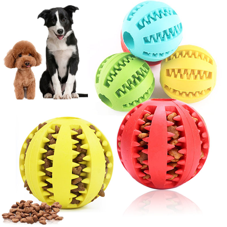 Dog Tooth Cleaning Toy Pet Tpr Bite-Resistant Chew Toys Indestructible Gravity Smart Training Teeth Clean Ball Toys