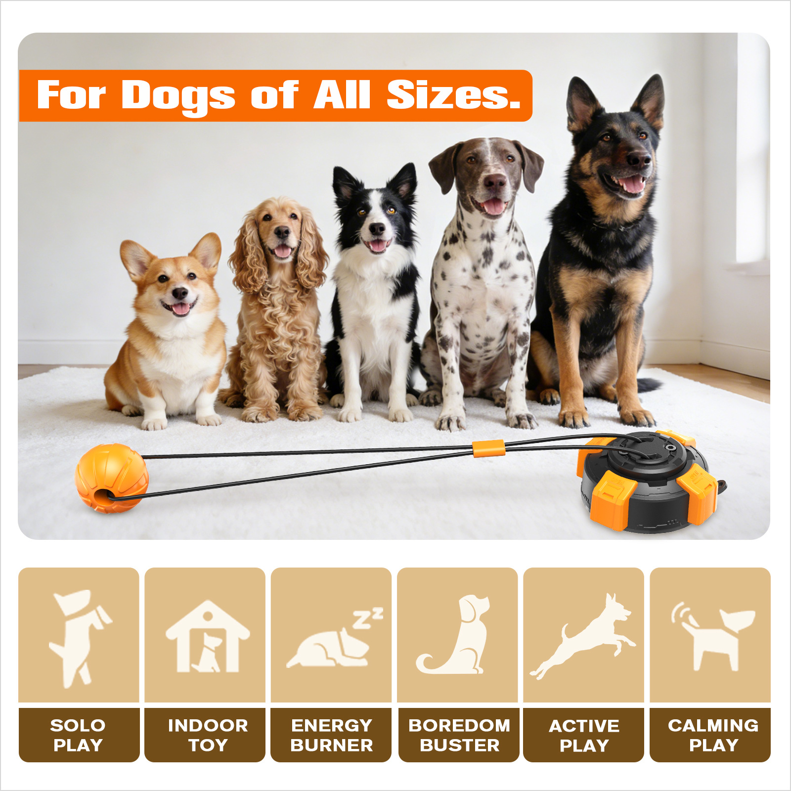 Hands-Free Dog Tugging Toy Strong Suction Dog Tug of War Toy Indestructible Interactive Self Play Pet Training Toy