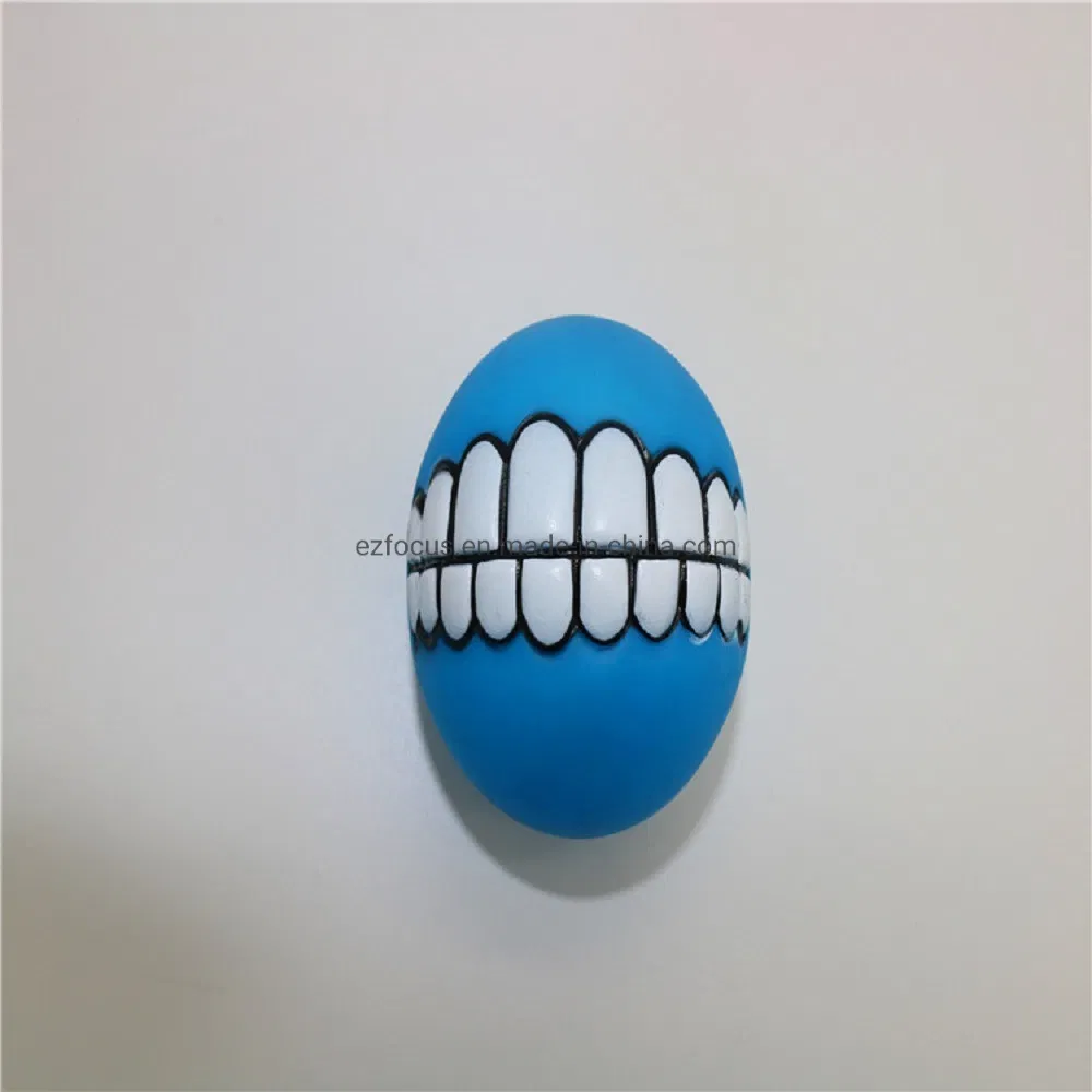 Squeaky Ball Pet Interactive Dog Chewing Toy with Funny Large Teeth Design for Aggressive Chewers Toy Wbb17259