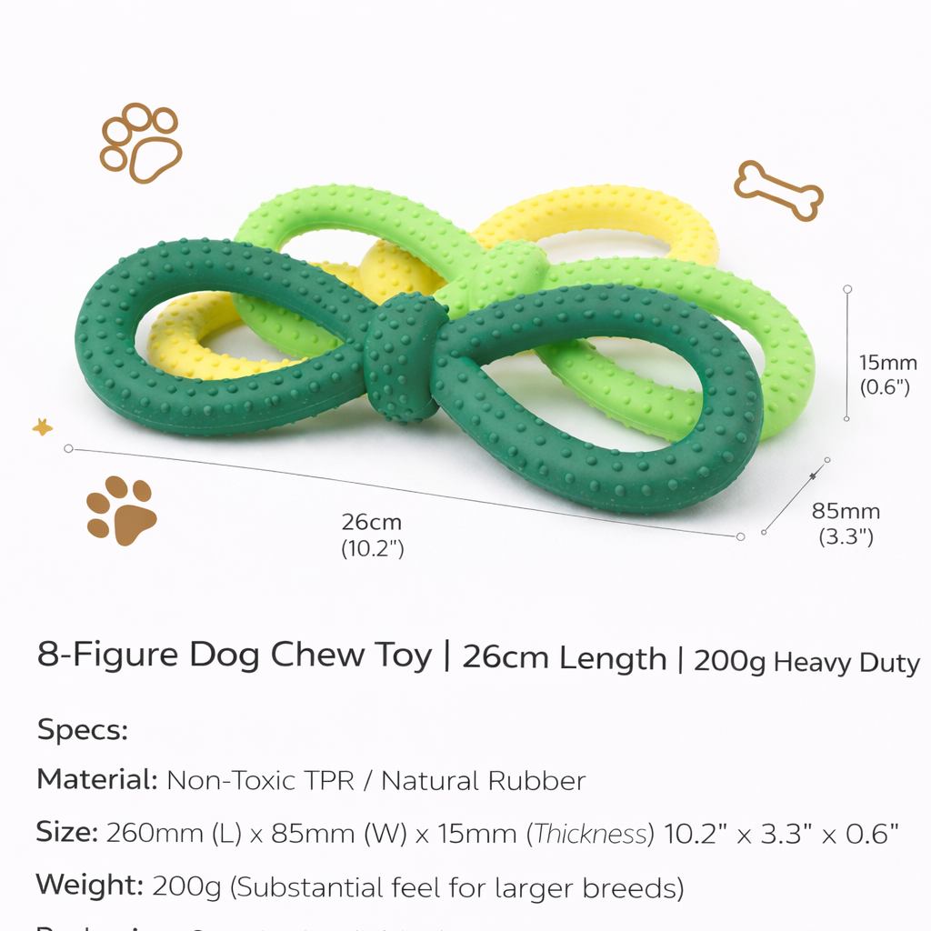 Rubber 8 Figure Teeth Cleaning Dog Dental Chew Toy Rubber Dog Chew Toy 8 Figure Dog Chew Toy