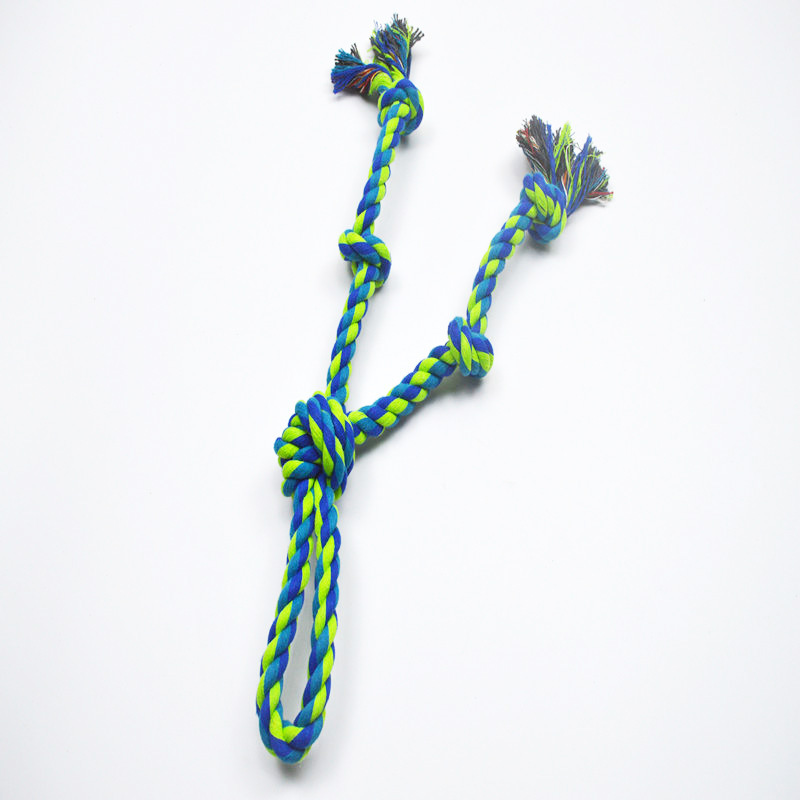 Hot Selling Interactive Medium Large Dog Knot Toys Cotton Relief Boredom Bite Rope Tug-of-War Molars for Pets Cross-Border
