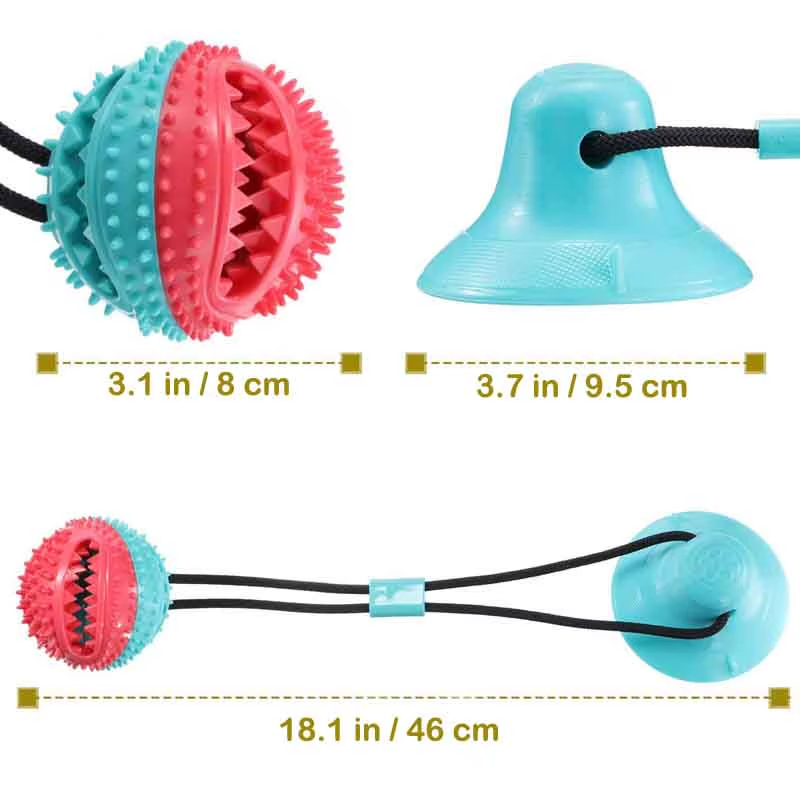 TPR Material Chew Rope with Puzzle Treat Food Dispensing Balls Dog Toy