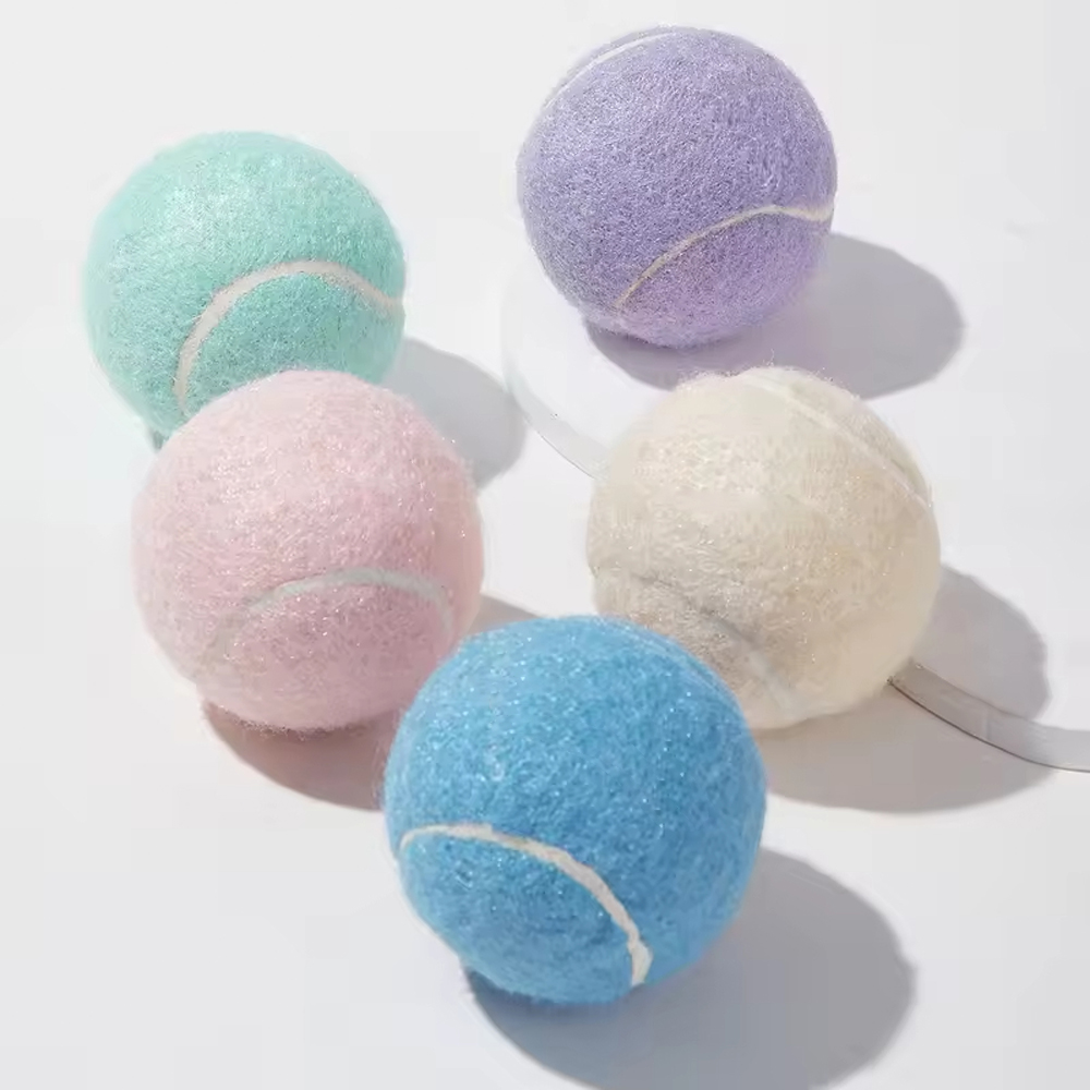 Pet Suppliers Custom logo Eco-Friendly Throwing Dog Chew Toys Wholesale Rubber Pet Tennis Balls Interactive Dog Toy Ball