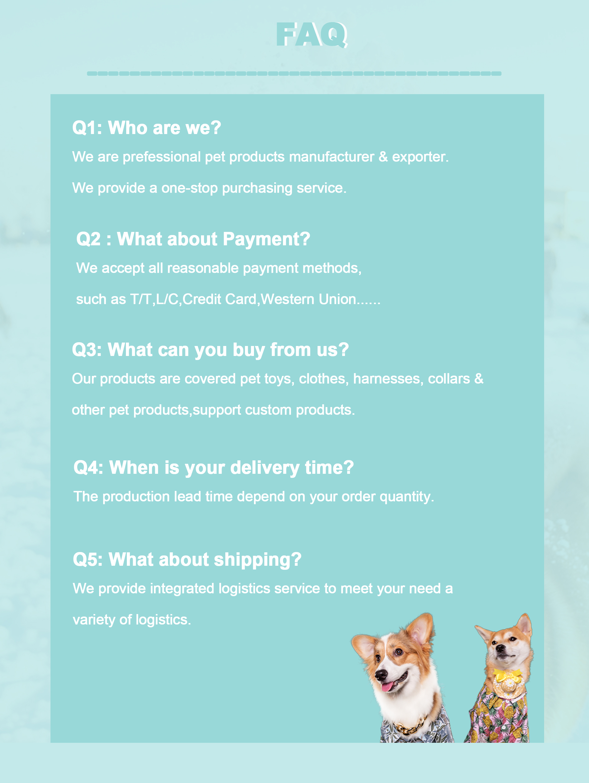 Shipping Logistics info