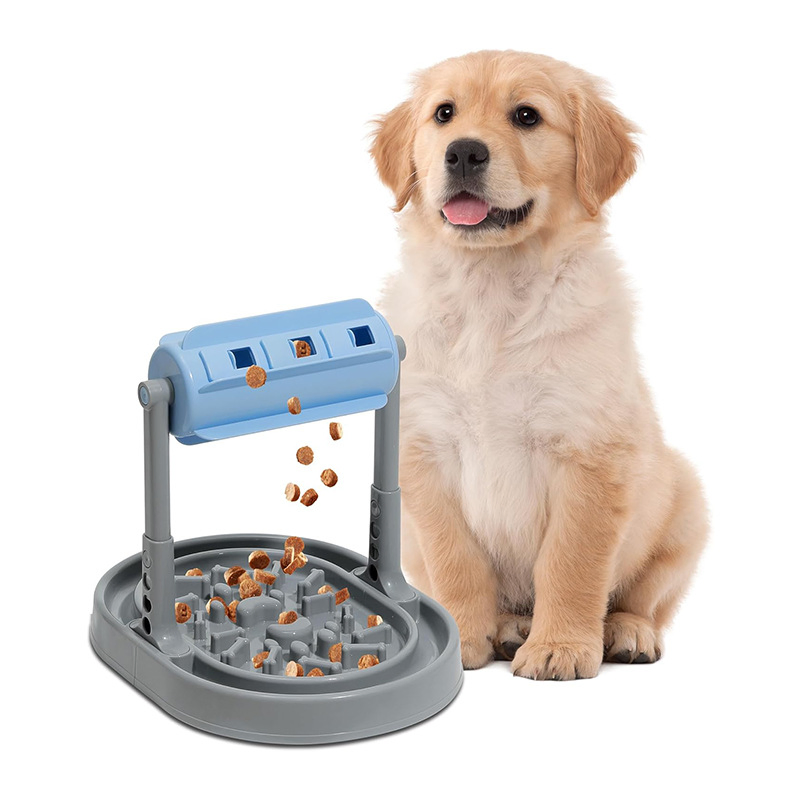 Pet Dog Cat Adjustable Interactive Roller Slow Feeder Dispensing Treat Toy