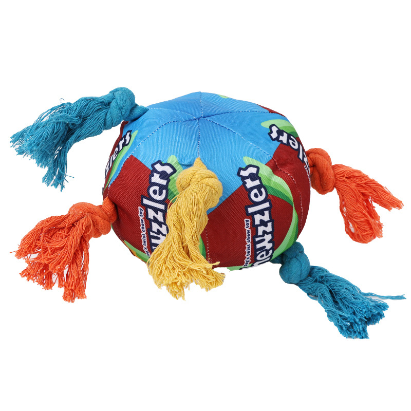 Rainbow Twisty Candy Shape Cotton Rope Chew Toy for Dogs