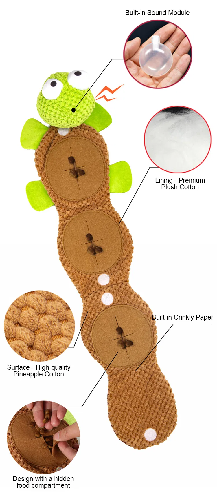 Wholesale Dog Squeaky Pet Slow Feeder Food Chew Puppy Puzzle Toy